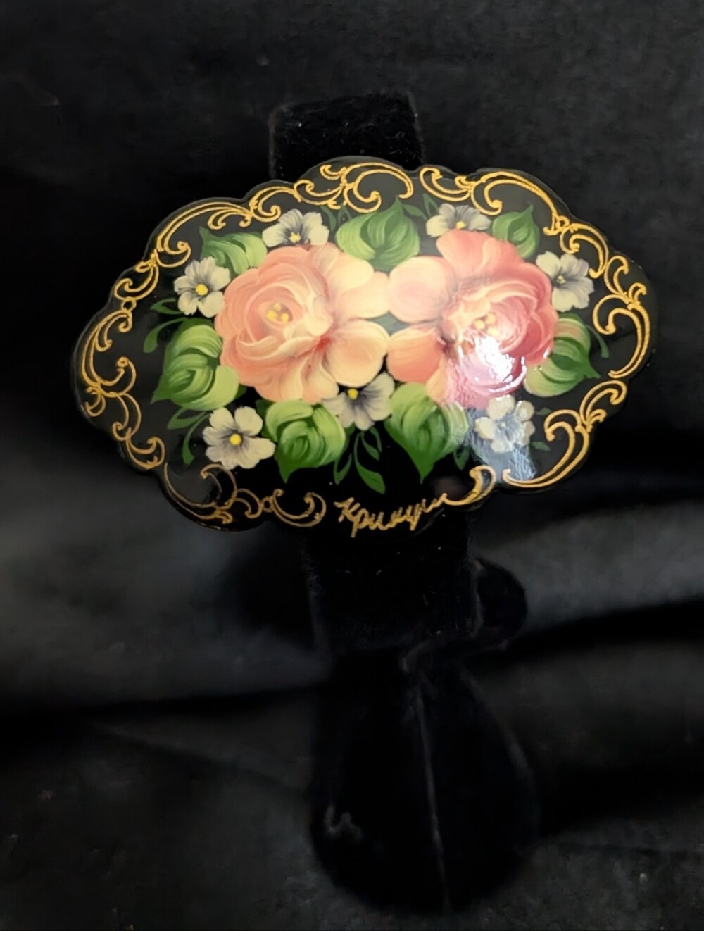 #28. Hand Painted Russian Brooch